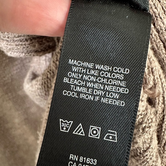 Kenneth Cole New York Knit Open Cardigan Shawl Collar Sweater Brown Size L - Picture 10 of 12